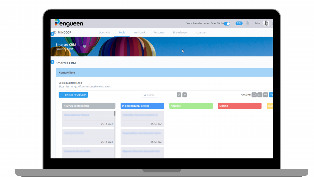 CRM-System für Trainingsanbieter Mindcop in Pengueen